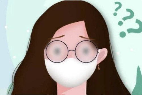 眼镜起雾气卡通图