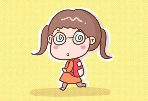 视力模糊卡通示意图
