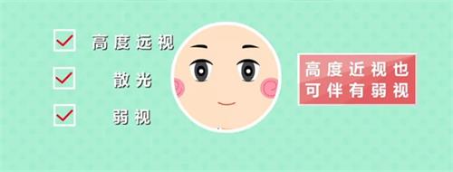 弱视高度近视示意图